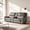 Gray, variant on Top Grain Leather Triple-Power Recliner Loveseat Sofa with Power Headrest, Pop-Out Cup Holders