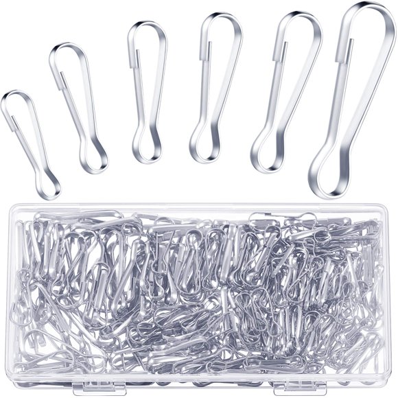 250 Pieces 6 Size 304 Stainless Steel Spring Hooks 20mm 25mm 28mm 30mm 32mm 40mm Metal Spring Hooks Lanyard Snap Clip Hooks Steel Rust-Proof Zipper Pull for ID Card Key Chain Purse DIY Curtains