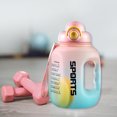 thumbnail image 4 of Large Capacity Plastic Water Bottle 1600ml | Outdoor Sports Gym Kettle with Handle & Straw | Hot & Cold Drink Leak-Proof Design | Durable Lightweight BPA-Free | Gradient Colors | 12x22cm, 4 of 6