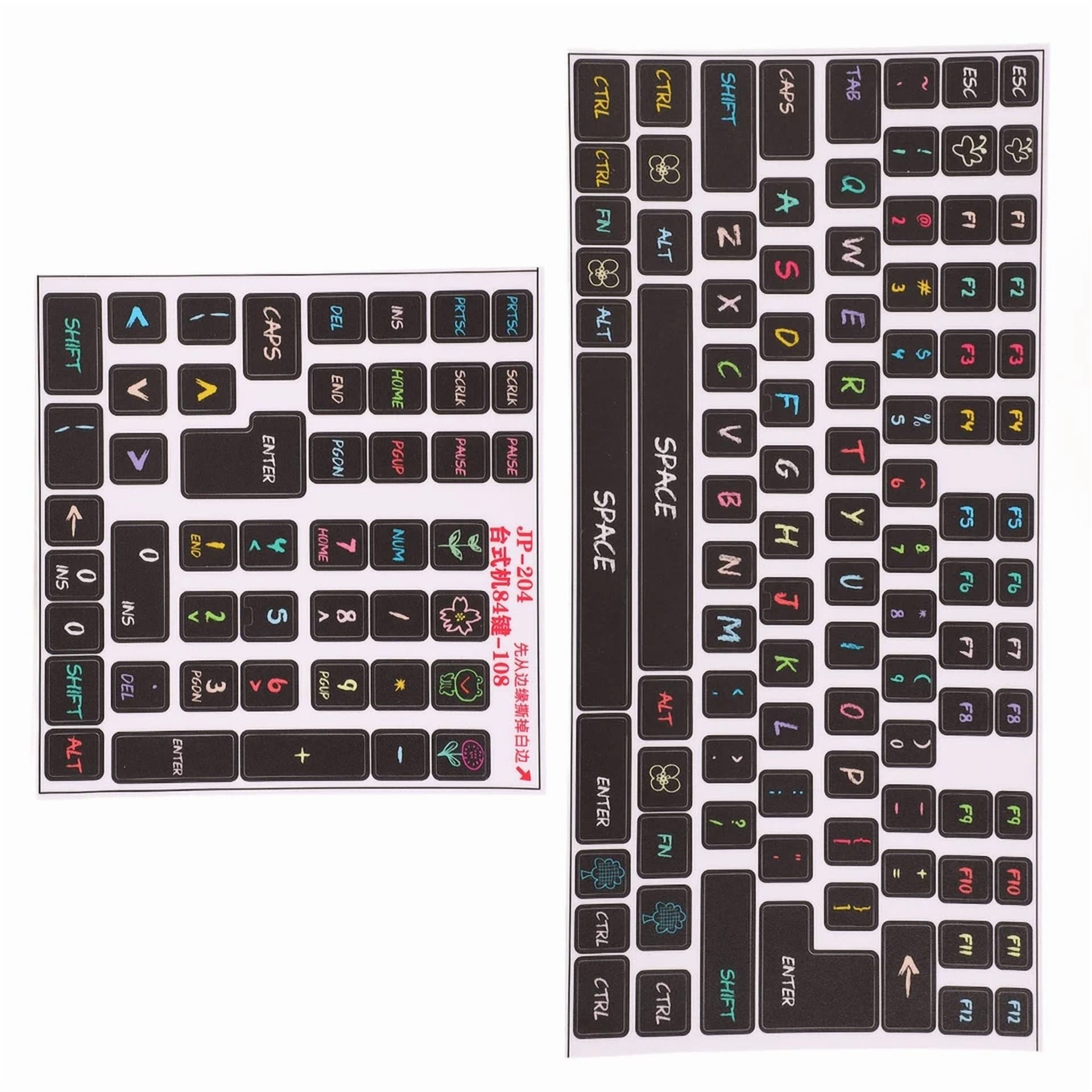 BUTTERFLY- Keyboard Stickers Easy Operation Pvc Decorative General Desktop Stickers For 84-