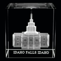 Idaho Falls Idaho Temple Laser Engraved Crystal Cube