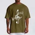 thumbnail image 2 of Bibifish Mens T-Shirts Loose Fit Crew Neck Music Note Print Tees Casual Daily Short Sleeve Tshirts, 2 of 5