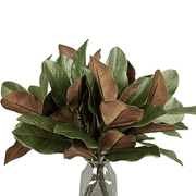 4Pcs Artificial Magnolia Leaves with Stems Fake Magnolia Leaf Branches Fake Greenery Stems for Home Indoor Outdoor Party Office Table Centerpieces Decor