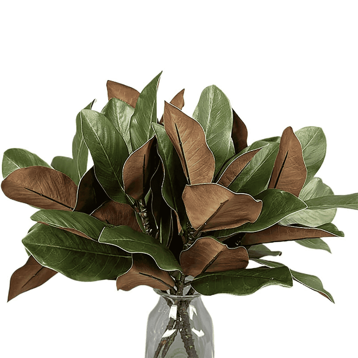 4Pcs Artificial Magnolia Leaves with Stems Fake Magnolia Leaf Branches Fake Greenery Stems for Home Indoor Outdoor Party Office Table Centerpieces Decor
