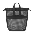 thumbnail image 2 of Bolsa de mano de malla de nailon con cordón y correa para viaje, gimnasio, artículos de aseo, cosméticos, 23x14.5x8 cm, negro o gris, 2 of 6