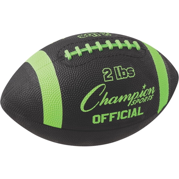 Champion Sports Official Size 2lb Weighted Training Football, Green/Black