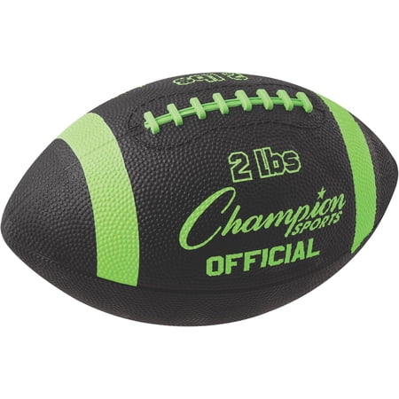 Champion Sports Official Size 2lb Weighted Training Football, Green/Black