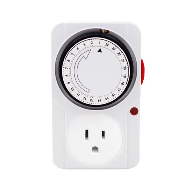 Seitruly Temporizador mecánico enchufable de 24 horas Lámparas Ventiladores Salida de sincronización eléctrica de Navidad Adaptadores de corriente
