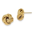 thumbnail image 3 of 14K Yellow Gold Polished Textured Double Love Knot Post Earrings, 3 of 5