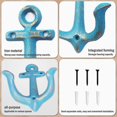 thumbnail image 3 of Vintage Rustic Cast Iron Wall Hooks with Nautical Anchor Design, Shabby Chic Antique Metal Decorative Wall Hooks for Bathroom, Coat Hooks, Screws Incl, 3 of 4