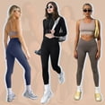 thumbnail image 2 of Black Leggings for Women Soft High Waisted Tummy Control Leggings Sports Workout Gym Running Yoga Pants, 2 of 5