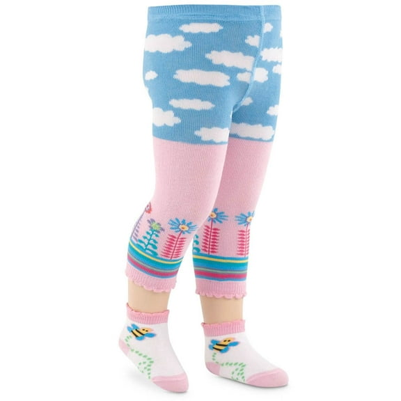 Jefferies Socks Baby Girls Fashion Flower Clouds Lace Crop Tights 1 Pack
