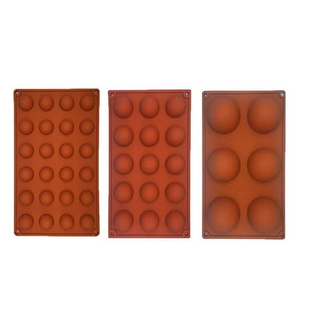

Veki Chocolate Pan Silicone Cookie Half Sphere Cake 3pc Mould Ball Muffin Baking Cake Mould Do It Molds Melting Pot