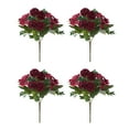 thumbnail image 1 of Ramo de flores artificiales Bewildely de 4 piezas para decoración del hogar Rojo, 1 of 6