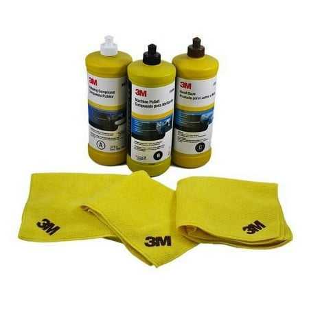 3M Buffing & Polishing Kit w/ 3 Detailing Cloths (05973/05990/05996 & (3) 06017)