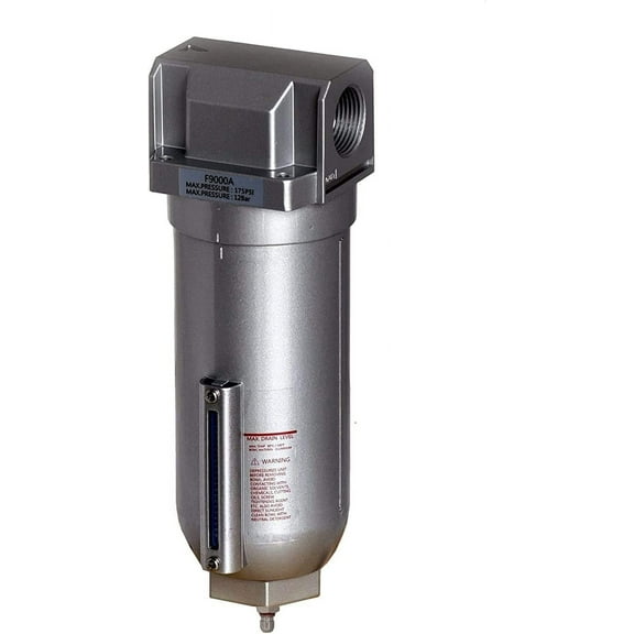 1" Inline Air Compressor Water Moisture Filter Trap Separator w/Manual Drain