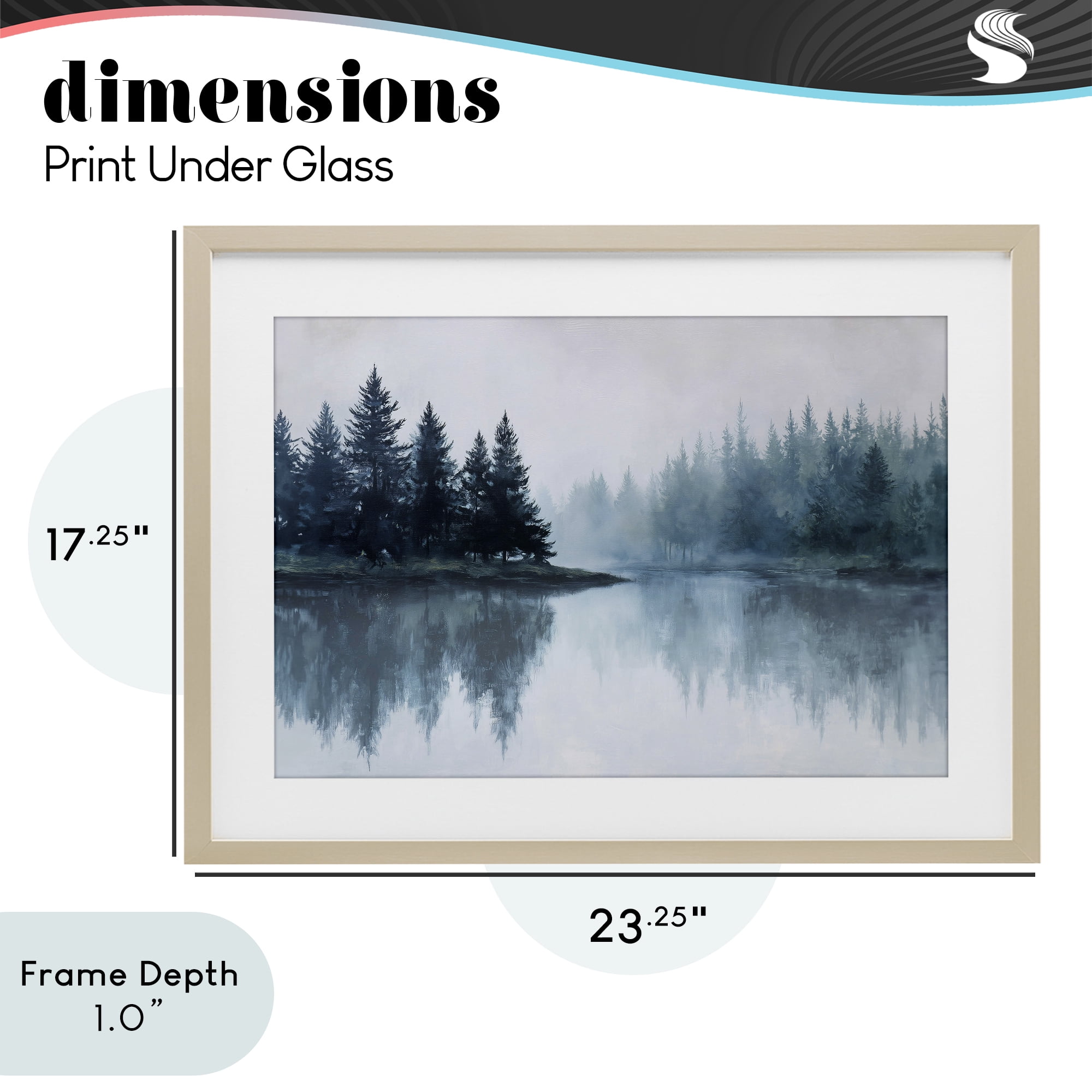 Stupell Industries Indigo Tree Reflections Birch Framed Print Under Glass, design by Jacky Ngan