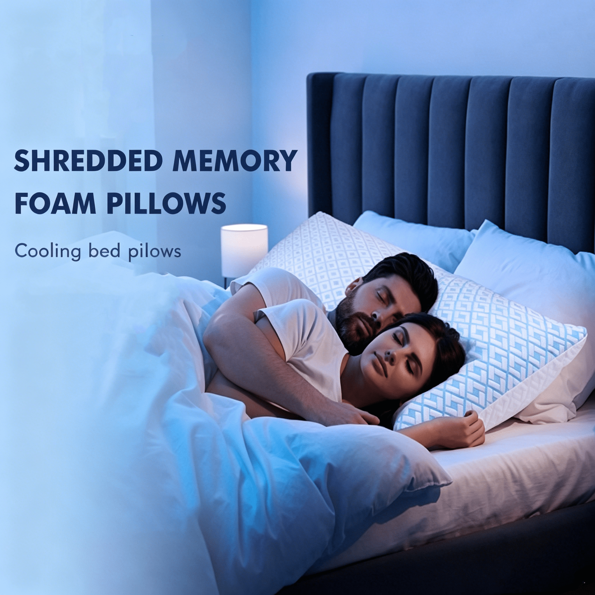 SORMAG Cooling Bed Pillows for Sleeping Shredded Memory Foam Pillows Queen Size Set of 2 Pack