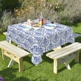 thumbnail image 6 of Vintage Blue And White Floral Square Tablecloth,Waterproof Table Cover For Holiday Party Dining Picnic Outdoor Decor,52x52 Inch, 6 of 6
