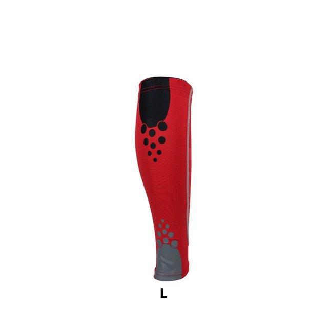 Basketball Football Calf Brace Portable Adjustable Sports Leg Support Sleeve Running Jogging Fitness Compression Sock Protector Accessory Red L
