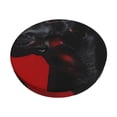 thumbnail image 1 of Balery Black Dog Red Background Fundas de asiento para taburete de bar redondo de tela de terciopelo ajustables que protegen de arañazos y manchas para sillas de 14 a 17 pulgadas.-14 inch, 1 of 7