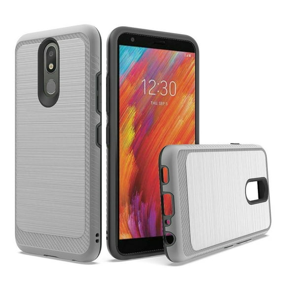 For Lg Aristo 4 Plus Escape Plus Tribute Royal Slim Brushed Hybrid With Design Edged Lining - Silver