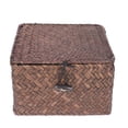 thumbnail image 1 of PENGXIANG Basket Storage Woven Rattan Wicker Baskets Seagrass Bins Lid Small Rectangular Boxes Lids Sundries Organizer Decorative, 1 of 7