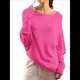 thumbnail image 2 of Suéteres de Otoño para Mujer 2025, Informales, de Larga de Murciélago, Holgados, con Hombros Descubiertos, de Punto, Tops Tipo Jersey Rosa un Tamaño, 2 of 7