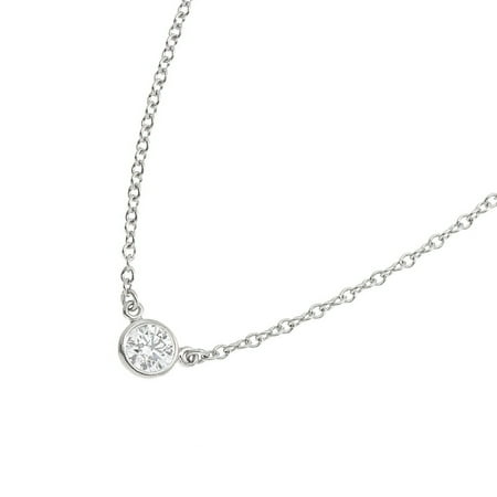 Pre-Owned Tiffany & Co. By the Yard Diamond Necklace 40cm Pt Platinum The (Good)