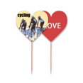 thumbnail image 1 of Carrera de bicicletas Palillos de dientes bandera etiqueta de amor selección de pastelitos, 1 of 4
