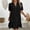 Black, variant on Women's Solid Color V-Neck Short Sleeve Casual Summer Dress