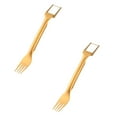 thumbnail image 1 of Oleegame 2PC Tomato Slicer And Lemon Slicer Stainless Steel Fruit Cutter Cut Watermelon Segmentation Watermelon Cutting Tool Fruit Cutting Fork Kitchen Small Tool Gold, 1 of 5