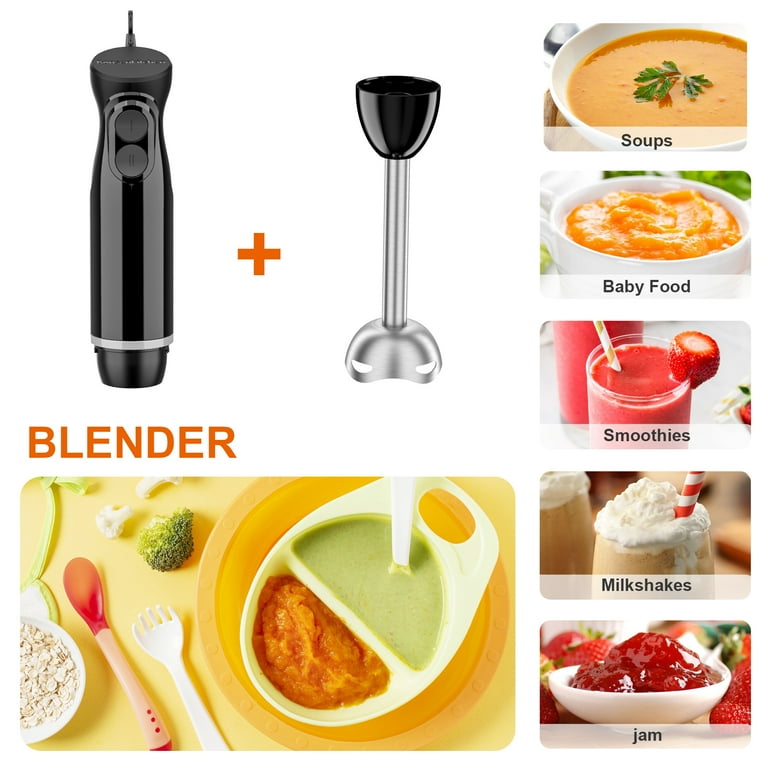 Bonsenkitchen, Hand Blender, 2-Speed Handheld Immersion Mixer