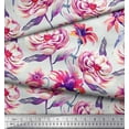 thumbnail image 2 of Soimoi Pink Velvet Fabric Leaves & Floral Decor Fabric Printed BTY 58 Inch Wide, 2 of 3