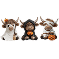 thumbnail image 2 of 3 PCS Highland Cow Figurines, Halloween Resin Highland Cow Statue Farmhouse Christmas Desktop Decorations, Calf Lovers Creative Xmas Decorations, Garden Kitchen Mantle Display Gift, 2 of 6