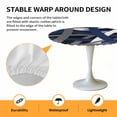 thumbnail image 2 of Elastic Fitted Round Tablecloth, Navy Blue Black Geometric Waterproof Stretch Table Cover for 45"-54" Tables, Modern Art Abstract Grey Line Washable Outdoor Tablecloths for Patio, Picnic, Camping, 2 of 9