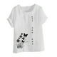 thumbnail image 4 of Vestidos Casuales Para Mujer, Blusas De Mujer De Moda Blusa informal de lino con cuello redondo, manga corta y botones para mujer, 4 of 4