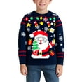 thumbnail image 5 of MIXUE Toddler Girls Sweaters Holiday Winter Santa Claus Print Knitted Comfortable Christmas Day Girls Crewneck Outerwear, 5 of 9