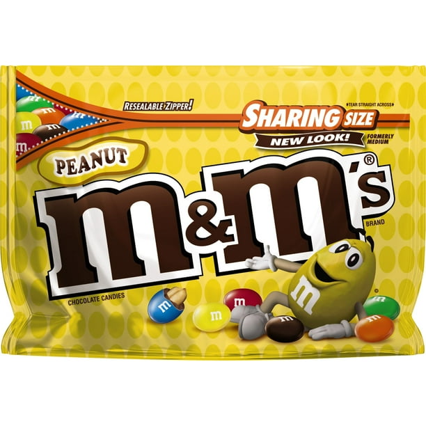 M&M'S Peanut Milk Chocolate Candy Sharing Size Bag, 10.7 Ounce Bag