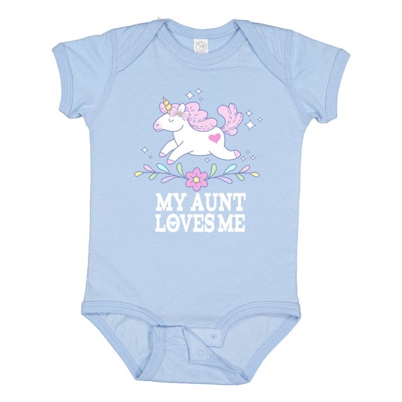 Inktastic My Aunt Loves Me Unicorn Girls Baby Bodysuit