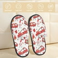 thumbnail image 2 of Fotbe Fire Truck Pattern Women's Fuzzy Slippers Plush Slippers Fluffy Winter House Shoes Indoor and Outdoor-Large, 2 of 8