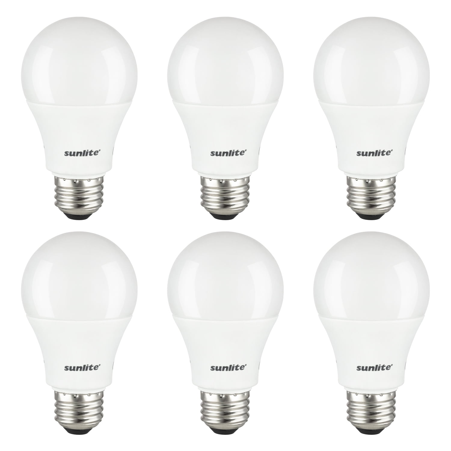 Sunlite LED A19 Light Bulbs, 14 Watts (100W Equivalent), Medium Base (E26), Non-Dimmable, Frost, UL Listed, 5000K Daylight, 6-Pack