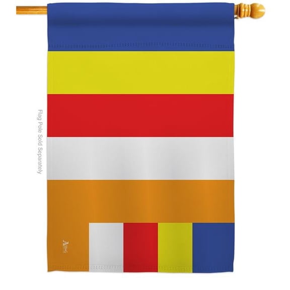 Americana Home & Garden H140818-BO Buddhist Religious Faith Double-Sided Garden Decorative House Flag, Multi Color