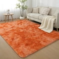 thumbnail image 3 of Janvonne 4x6 Fluffy Area Rug for Bedroom, Modern Shaggy Carpets Fuzzy Rug for Teens Dorm Bedside Home Decor Aesthetic, Heavy Duty Non Slip, Tie-dye Orange, 3 of 8