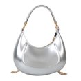 thumbnail image 1 of Bolso De Moda Bolso de hombro de moda Bolso de mensajero femenino de media luna de cuero de PU (Plata) Ehuebsd Para Estrenar, 1 of 9