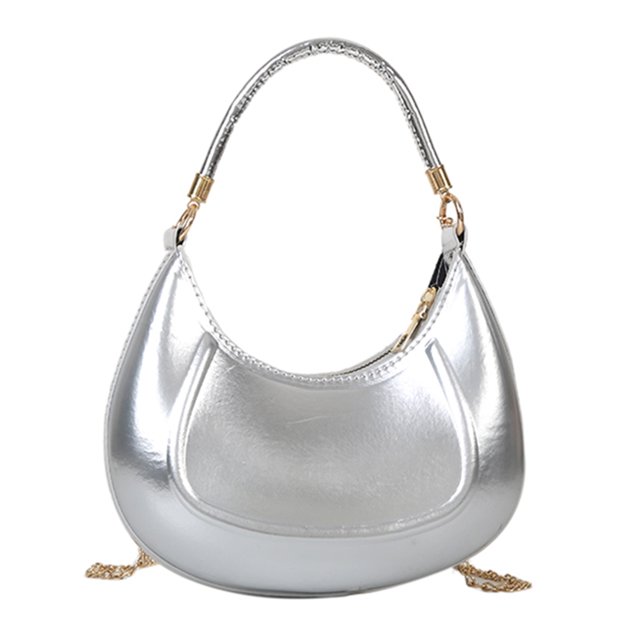 Bolso De Moda Bolso de hombro de moda Bolso de mensajero femenino de media luna de cuero de PU (Plata) Ehuebsd Para Estrenar