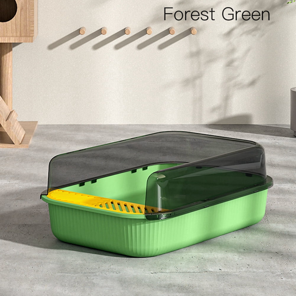 Semi-Enclosed Large Litter Box for Cats,Top Entry,High Sided, Non-Sticky,Anti-Urine Leakage,Easy to Clean Essential for Pet Home