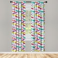 thumbnail image 3 of Ambesonne Abstract Curtains, Hydrangea Dragonflies, Pair of 28"x63", Multicolor, 3 of 5