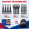 thumbnail image 5 of MOCA Heavy Duty Ratchet Tie Down Straps - 5200 Lbs Breaking Strength 1.6" x 8', with 4 Heavy Duty Ratchet Padded Handles & Coated Chromoly S Hooks & 4 Soft Loop Tie-Downs - Black, 5 of 9