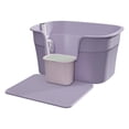 thumbnail image 3 of Cat Litter Box Semi Enclosed Cat Sand Box Durable Anti Splashing High Sided Open Pedal Board, 3 of 9